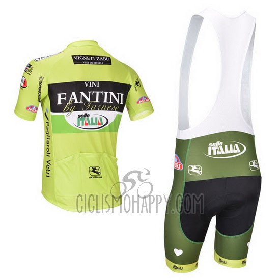 Vini Fantini Cycling Jersey Bib Short 2013 Men Short Sleeve Green and Black